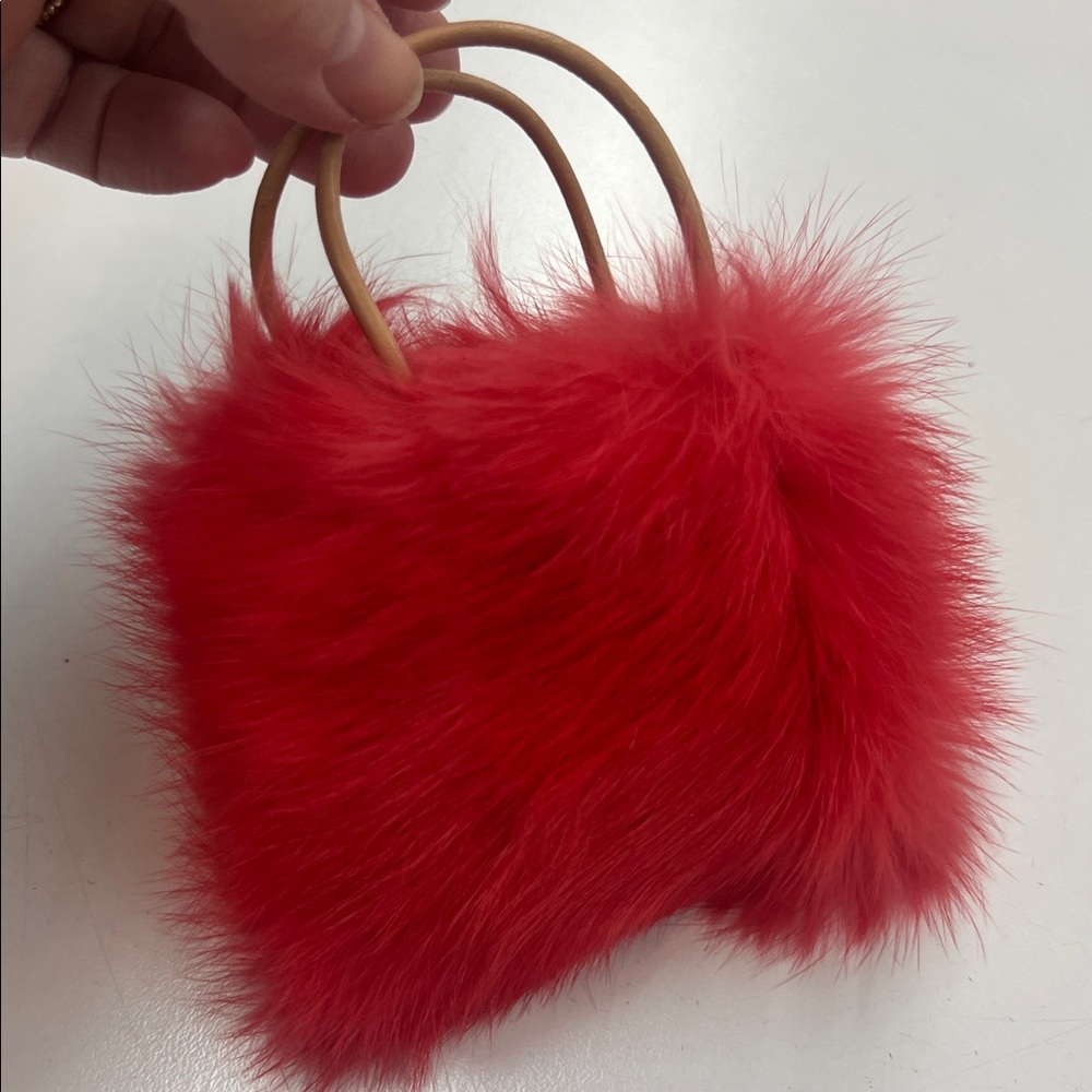Chic Red Fur Mini Bag